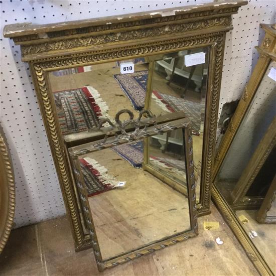 Gilt wall mirror & table mirror